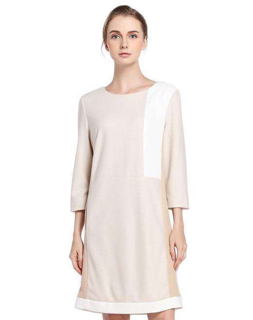 JOAN&DAVID 长袖色块拼接连衣裙 商品图0