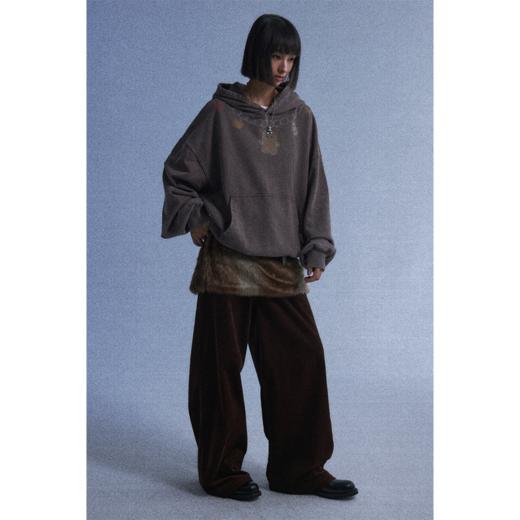 GOODBAI GOODEES爱心姜饼人项链印花做旧连帽卫衣 商品图0