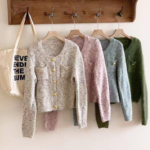 【2025秋冬针织衫】佐姿莎小香风气质花纱针织羊毛开衫 N825  春秋冬3季可穿 商品图11