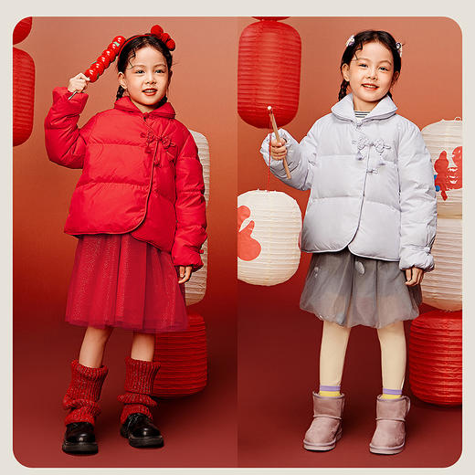 【新中式】迷你巴拉女童亲子羽绒服冬新款宝宝拜年服羽绒外套 商品图2