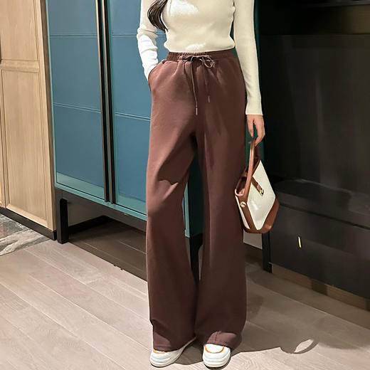 【清仓69】奢姿2024年秋季新款大码女装复古遮肉裤子胖妹妹系绳直筒休闲裤9943569015 商品图3