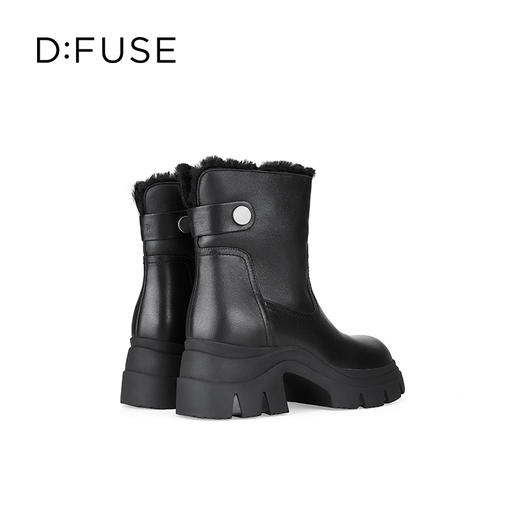 Dfuse迪芙斯冬季新款时尚皮毛一体舒适短靴厚底雪地靴防滑靴DF4411A710 商品图5