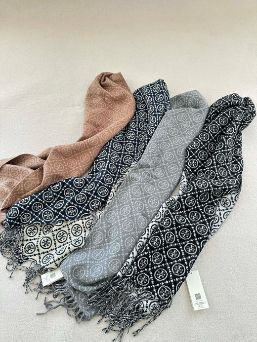 【收尾】去年的老款 今年专柜继续卖 咱们也继续 推荐必收款 TB 满印羊毛棉 双面提花 混纺围巾 冬款 商品图5
