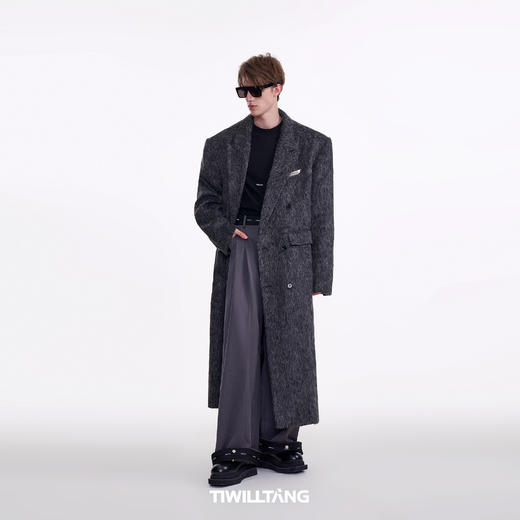 启世录TIWILLTANG“虚室生白”现代简约撞色拼接直筒西裤 商品图1