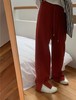 春季特卖-超值【休闲裤】加厚款！！安哥拉红侧开叉显瘦直筒阔腿裤-喜出 商品缩略图1