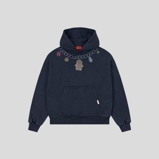 GOODBAI GOODEES爱心姜饼人项链印花做旧连帽卫衣 商品图3