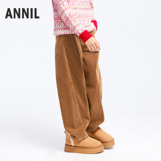 女童海岛绒保暖夹裤冬季新款安奈儿童装实体店同款AG446823 商品图1