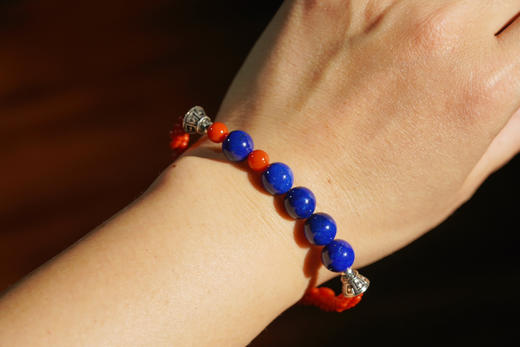 天坛琉璃蓝｜南红青金手链 商品图10