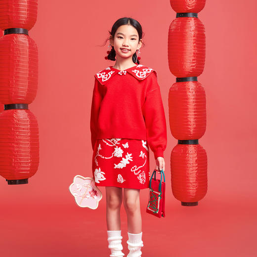 女童翻领针织套装春季新款安奈儿童装实体店同款AG514530 商品图3