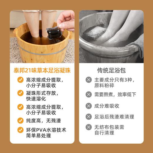 【官方正品】云南白药泰邦植物草本足浴凝珠泡脚药包独立装速溶方便无药渣 商品图3