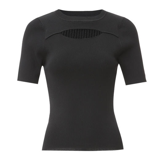 EITIE爱特爱春季新款镂空紧身收腰针织衫上衣7701402 商品图5