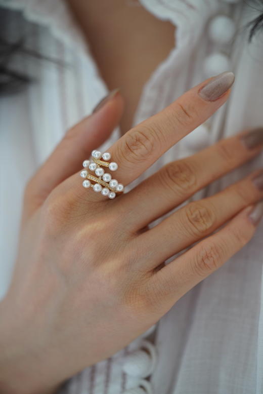 Akoya多珠戒指「海浪款」 商品图3