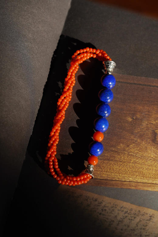 天坛琉璃蓝｜南红青金手链 商品图9