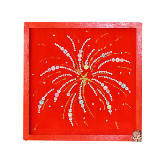 新年DIY亲子手工烟花珍珠画 相框新年幼儿园亲子手工制作创意材料包 商品图3