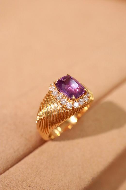 2.54ct刻面紫蓝宝戒指 商品图0