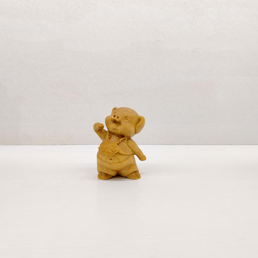 富贵猪/加油猪°黄杨木摆件 商品图2