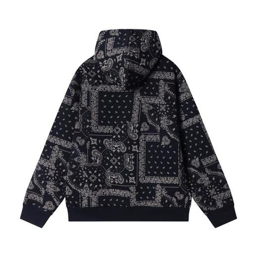 WY861秋冬季新款时尚个性街头复古腰果花满印连帽卫衣情侣宽松潮流上衣 商品图5