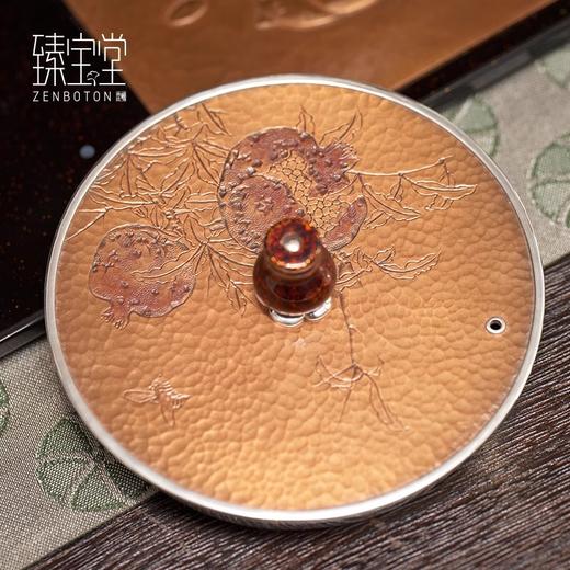 臻宝堂银壶纯银999烧水壶纯手工甑型壶足银煮茶提梁壶高端银茶具榴实甑型壶(经典款)1100ml 商品图2