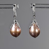 现代粉色巴洛克珍珠耳环 商品缩略图0