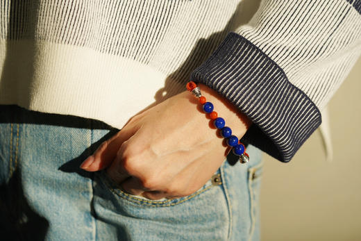 天坛琉璃蓝｜南红青金手链 商品图6