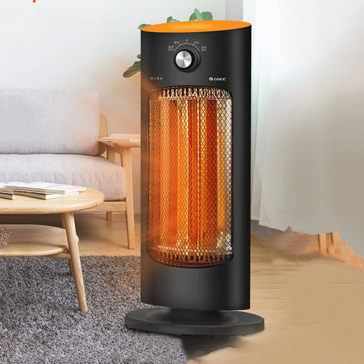GREE格力 电暖器 NSL-S609a 远红外 即开速热 暗光护眼 黑+橙色 商品图4