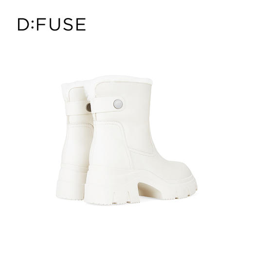Dfuse迪芙斯冬季新款时尚皮毛一体舒适短靴厚底雪地靴防滑靴DF4411A710 商品图2