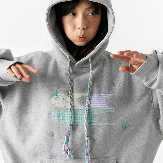 CryingCenter 碎花格纹拼布加绒卫衣 哭喊中心 商品图2