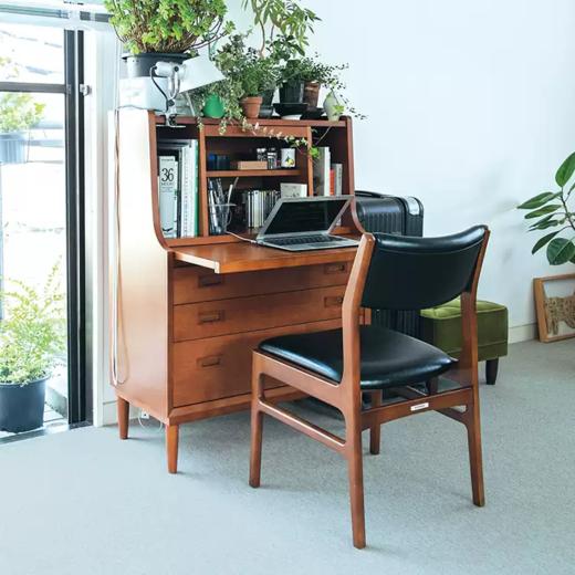 Karimuku60日本进口复古实木多功能柜梳妆柜写字台化妆镜收纳 商品图2