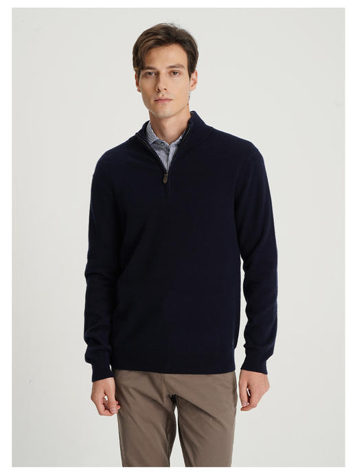 callisto藏青色山羊绒长袖毛衣 商品图2