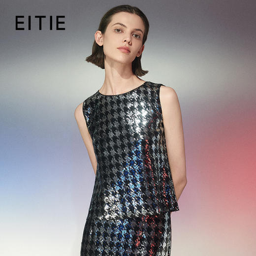 EITIE爱特爱夏季新款套头修身无袖小上衣女7713415 商品图0