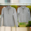 【现货】儿童半胸拉链套衫 100%山羊绒羊绒衣 浅灰色 商品缩略图5