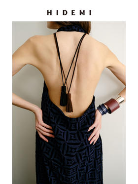 HIDEMI 节日系列进口麂皮流苏项链挂件 黑色/棕色