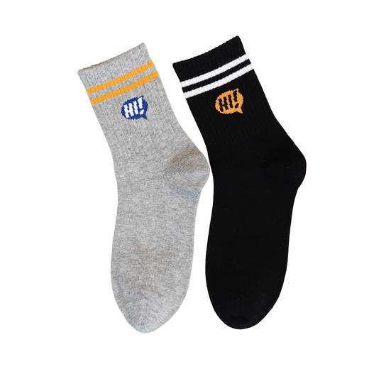 【2双装】【6双6折】大童运动袜时尚休闲袜儿童袜子中长筒童袜四季棉袜【2423103】 商品图4