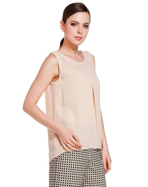 4894415330526 JOAN&DAVID 杏色简约大方无袖上衣 商品图2