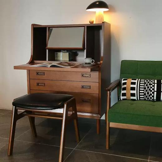 Karimuku60日本进口复古实木多功能柜梳妆柜写字台化妆镜收纳 商品图1