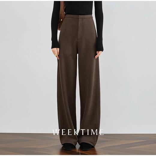 专柜标准❗⚠️独家桑蚕丝羊绒【高光时刻】重工毛呢裤】直筒阔腿裤型，⁮包容腿型好牛掰👍慵懒又舒服 ‭贼有分量，舒服不扎！ 商品图1