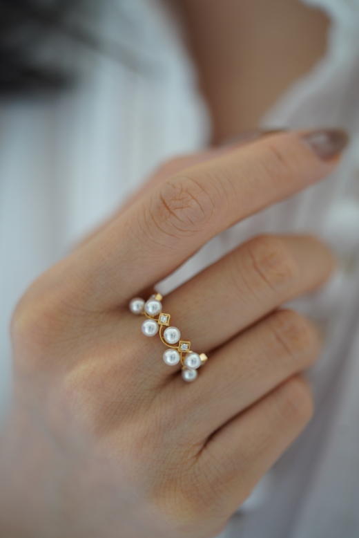 Akoya多珠戒指「花环款」 商品图1