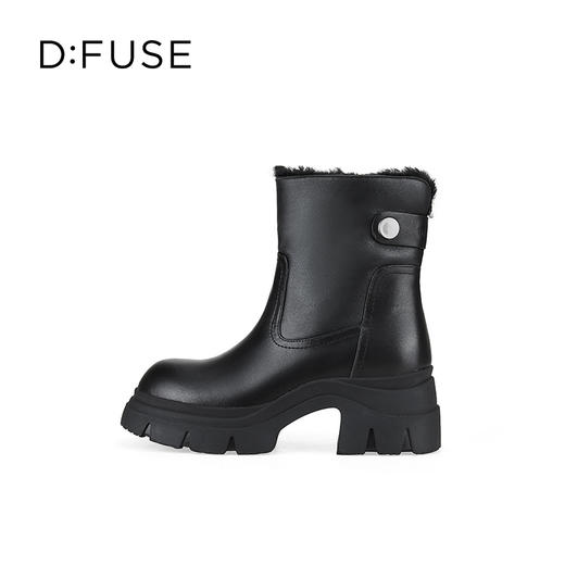 Dfuse迪芙斯冬季新款时尚皮毛一体舒适短靴厚底雪地靴防滑靴DF4411A710 商品图3