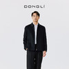 东黎 • 山羊绒男士秋冬简约黑色商务梭织翻领大衣 4897 商品缩略图0