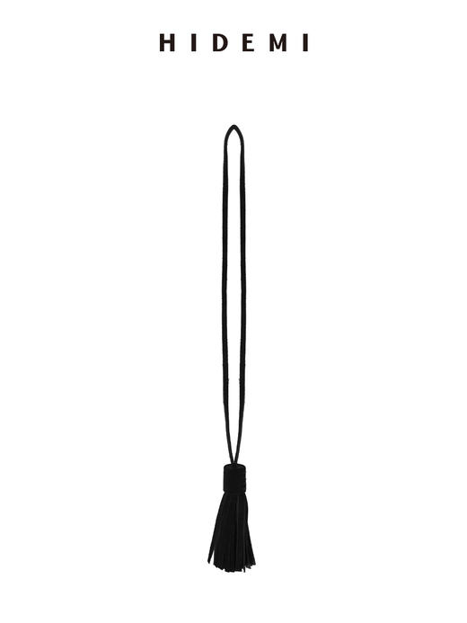 HIDEMI 节日系列进口麂皮流苏项链挂件 黑色/棕色 商品图8