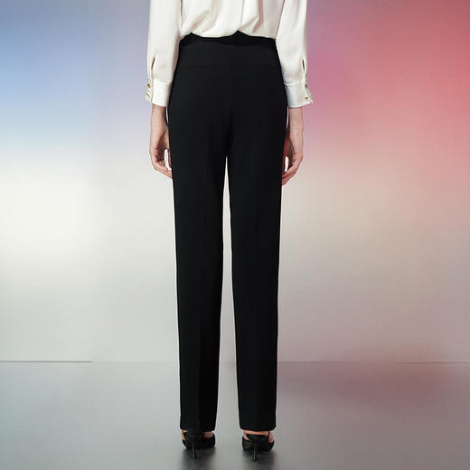 EITIE爱特爱春季新款时尚通勤休闲显瘦高腰开叉百搭裤子7705422 商品图4