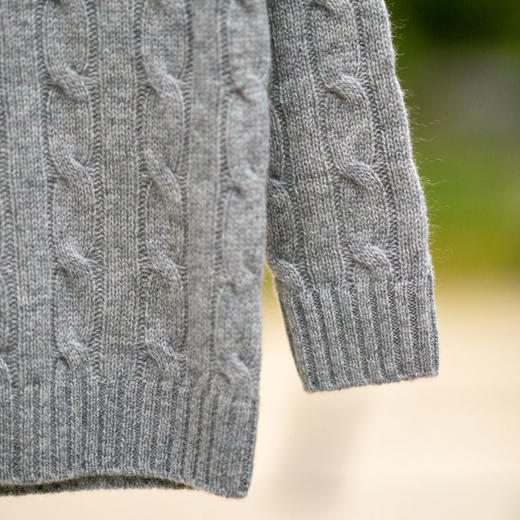 【现货】儿童半胸拉链套衫 100%山羊绒羊绒衣 浅灰色 商品图7