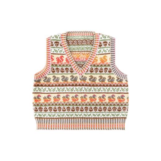 苏苏姐家松鼠提花背心手工DIY手编棒针羊毛毛线团上衣自制材料包 商品图4