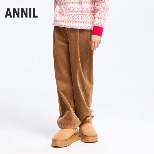 女童海岛绒保暖夹裤冬季新款安奈儿童装实体店同款AG446823 商品图2