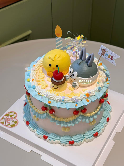 skzoo小狼小鸡立体手绘蛋糕 商品图1