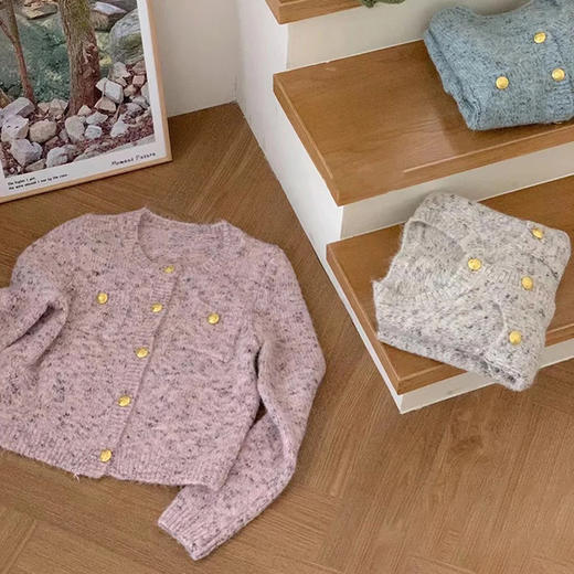 【2025秋冬针织衫】佐姿莎小香风气质花纱针织羊毛开衫 N825  春秋冬3季可穿 商品图4