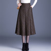 MYX-8090-18690-L格纹中长款通勤时尚半身裙2024年秋冬款高腰百褶大摆裙气质A字裙 商品缩略图0