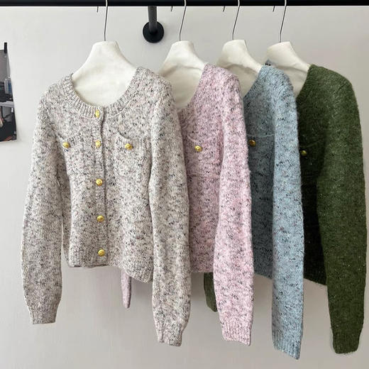 【2025秋冬针织衫】佐姿莎小香风气质花纱针织羊毛开衫 N825  春秋冬3季可穿 商品图5