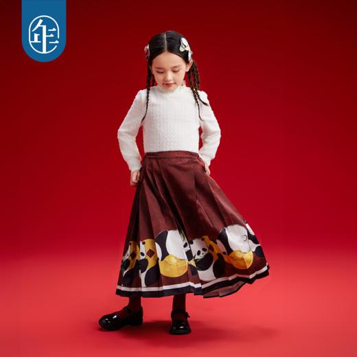 年衣童装女童马面裙新款儿童秋冬半身裙中式唐装汉服拜年服抱富马面裙 商品图0