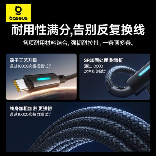 倍思 跑马灯系列 按键快充数据线 Type-C口 100W 商品图5